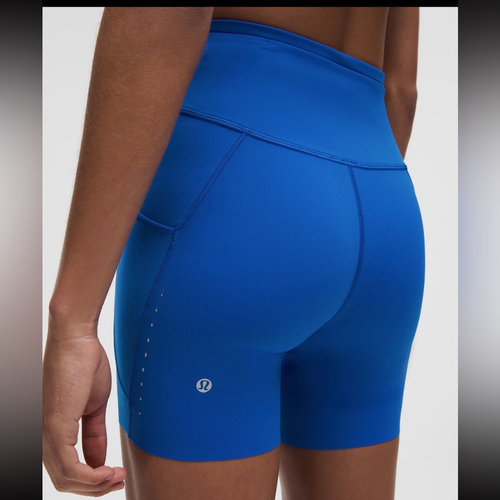 Lululemon fast and free high rise shorts 6” size 6 galactic cobalt